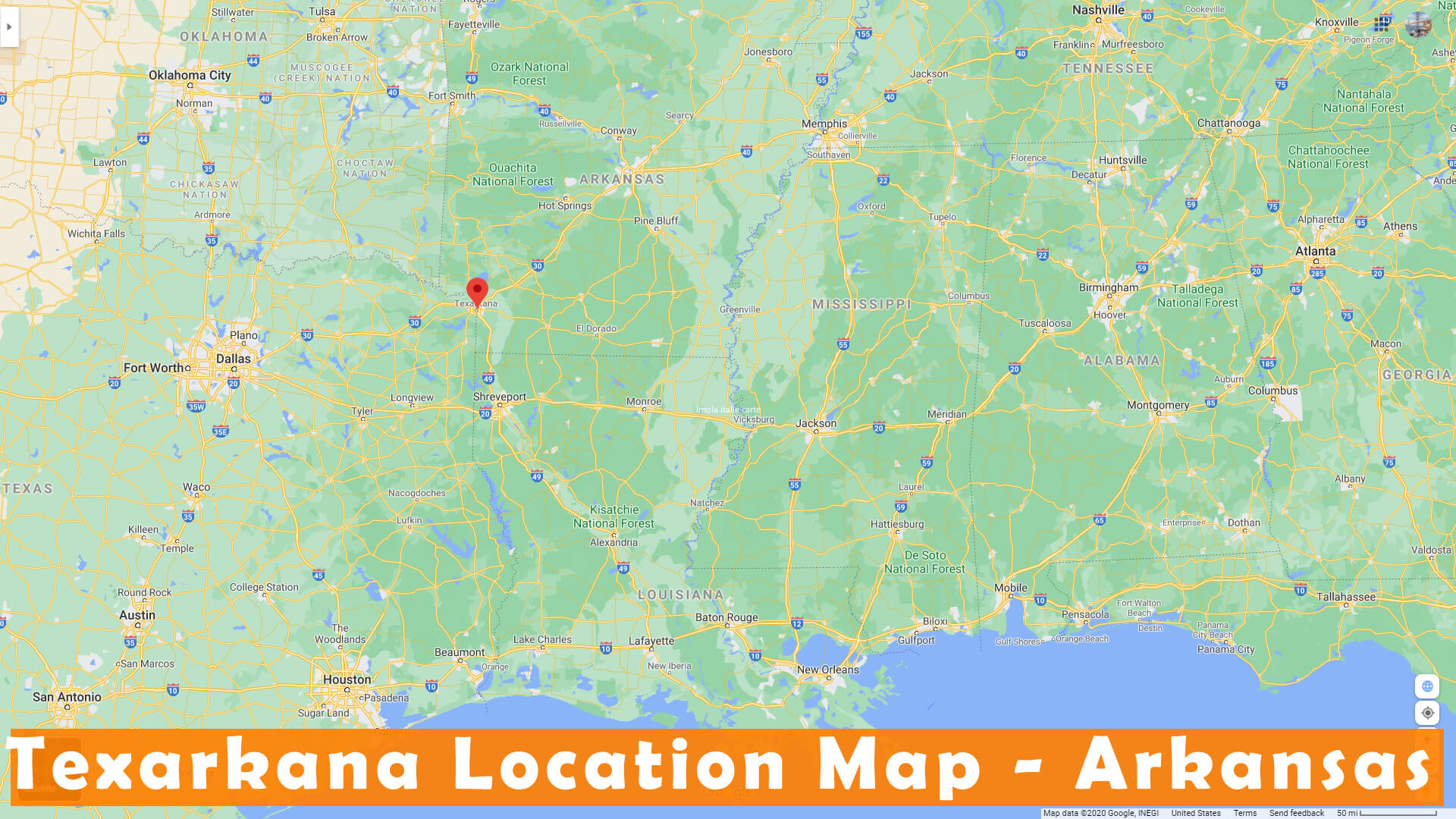 Texarkana Emplacement Carte Arkansas